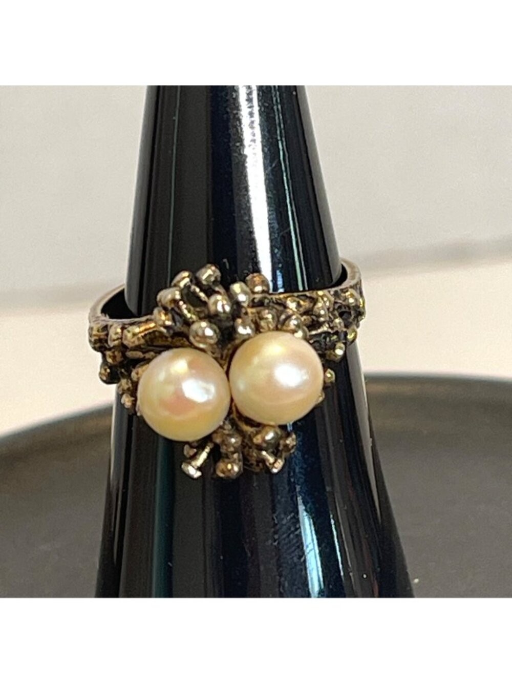 Sterling Pearl Nest Ring MCM Joseph Esposito ESPO Gold Vermeil Size 6.5 Vintage - Picture 4 of 14